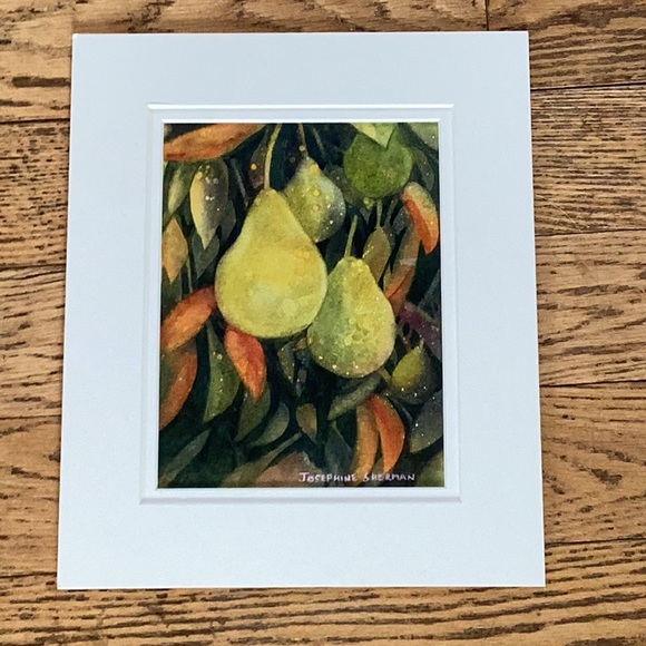 Original watercolour pears painting, matted 10x12” - Picture 1 of 3